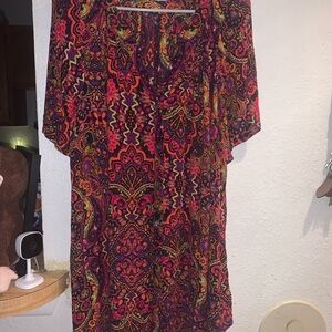 Roaman's Purple Paisley Print Blouse